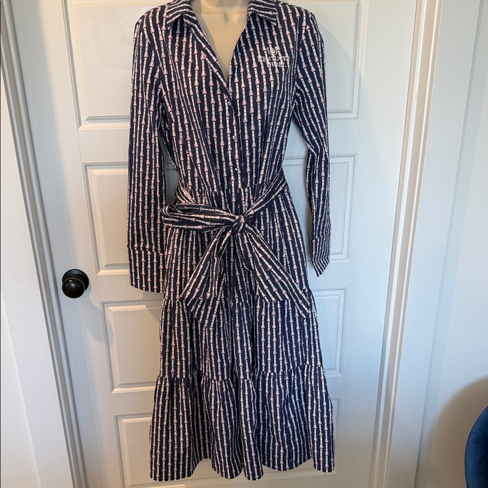 Vineyard Vines Kentucky Derby concierge shirtdress in Horseshoe Stripe SZ 4 NWT